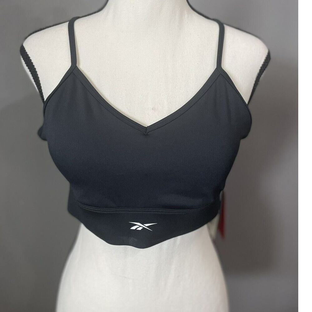 Reebok Women's Large Black WOR Tri Back Sports Bra NWT